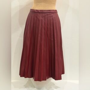 J. Crew Deep Red A-Line Pleated Skirt